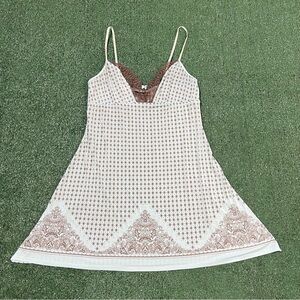 Vintage Studio Donatella brown and blue midi dress